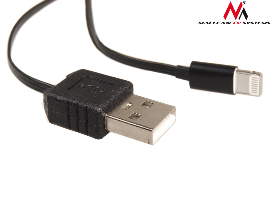 USB-bliksem 8P zwarte intrekbare kabel Maclean MCTV-731