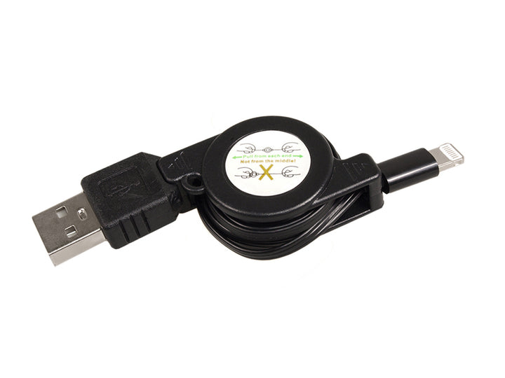 USB-bliksem 8P zwarte intrekbare kabel Maclean MCTV-731