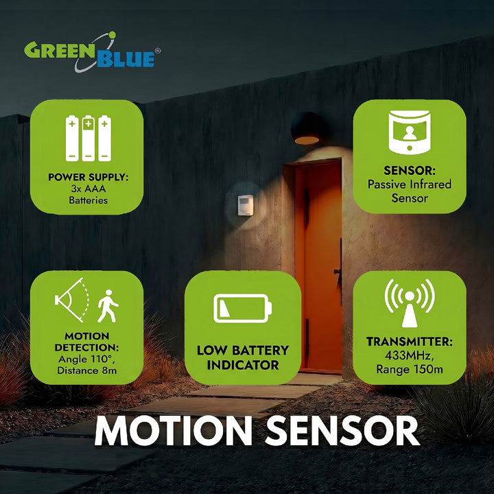 Alarm met bewegingsmelder Greenblue IP44 PIR Sensor motion
