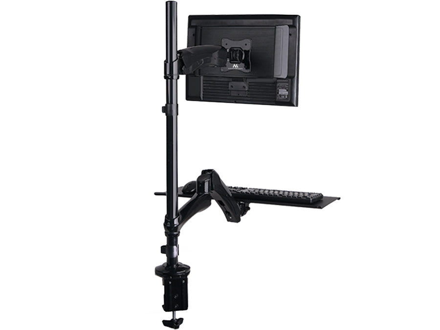 Werkstation - Monitorarm met toetsenbord en muis houder Maclean MC-681 stand en zittend