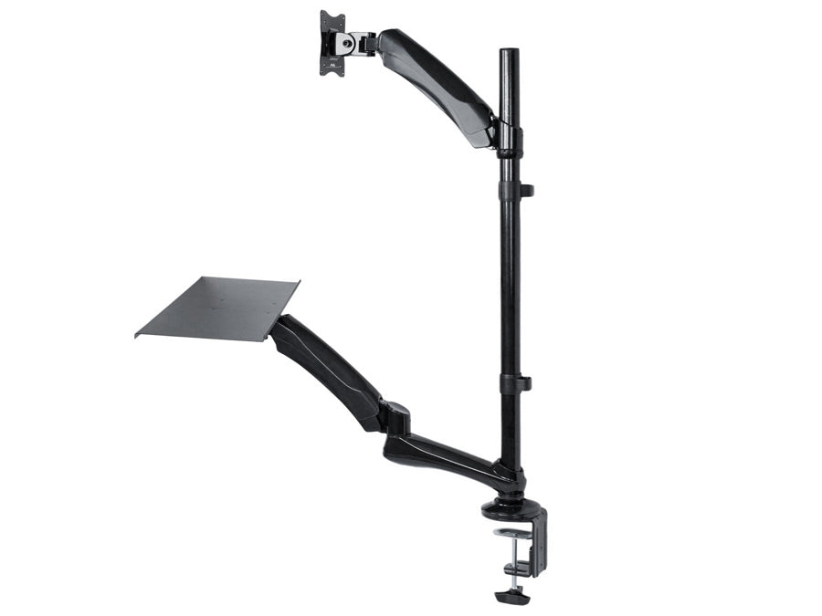 Werkstation - Monitorarm met toetsenbord en muis houder Maclean MC-681 stand en zittend
