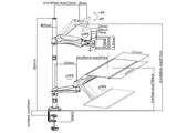 Werkstation - Monitorarm met toetsenbord en muis houder Maclean MC-681 stand en zittend