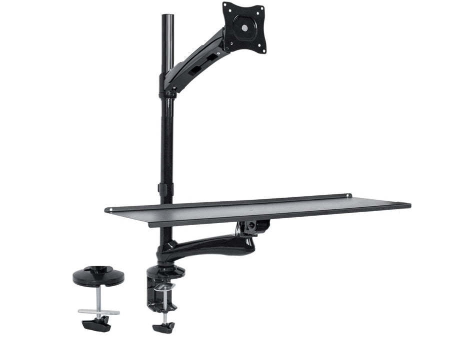 Werkstation - Monitorarm met toetsenbord en muis houder Maclean MC-681 stand en zittend