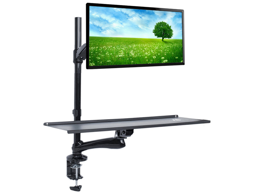 Werkstation - Monitorarm met toetsenbord en muis houder Maclean MC-681 stand en zittend