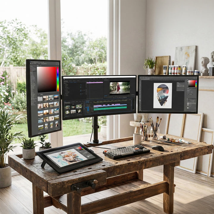 Flat panel steun voor 3 monitoren LCD LED 27" MC-691 Maclean