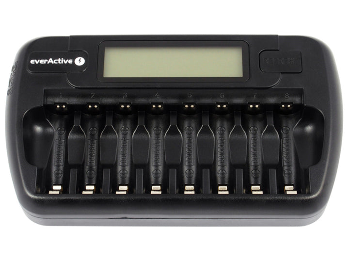 Batterijlader AA en AAA everActive, 8 kanalen, LCD-scherm, NC-800