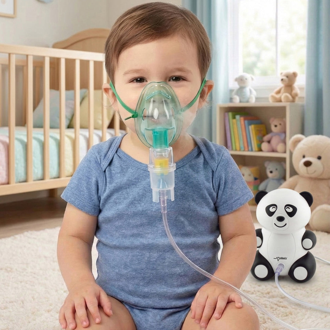 Promedix PR-812 Inhalator voor kinderen Panda Vernevelaarset 2 Maskers 5 Filters