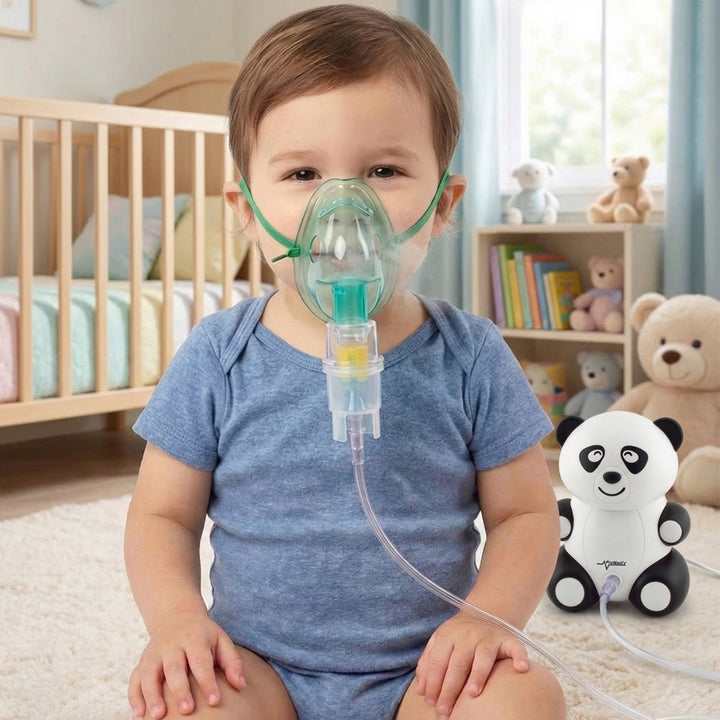Promedix PR-812 Inhalator voor kinderen Panda Vernevelaarset 2 Maskers 5 Filters