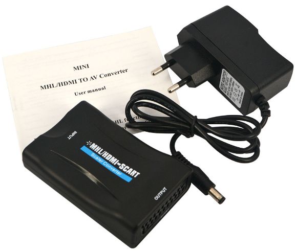 CONVERTER SCART EURO NAAR HDMI 1080 POWER