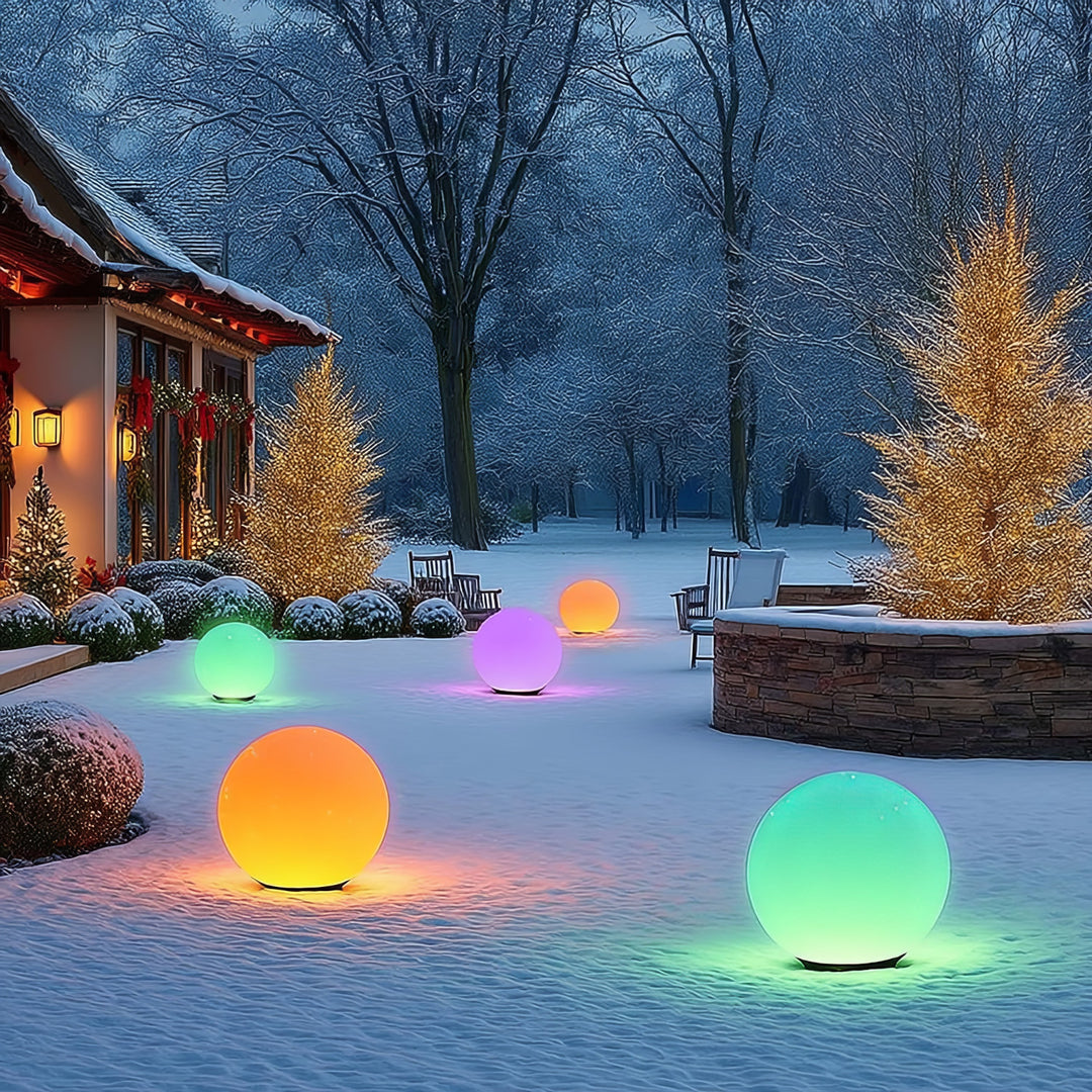 Garden Solar LED Vrijstaande LED Lamp GB167 30x30x63cm ballen, full color LED