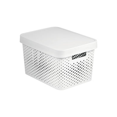 Curver opengewerkte bak, multifunctioneel, met deksel, wit, 17l, Infinity