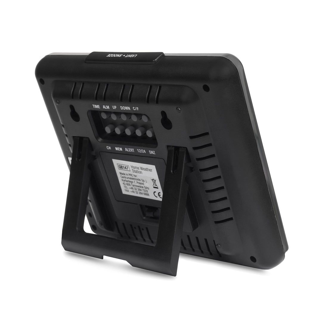 Draadloos weerstation IN/OUT temperatuur vochtigheid maanfase Groenblauw GB147W wit