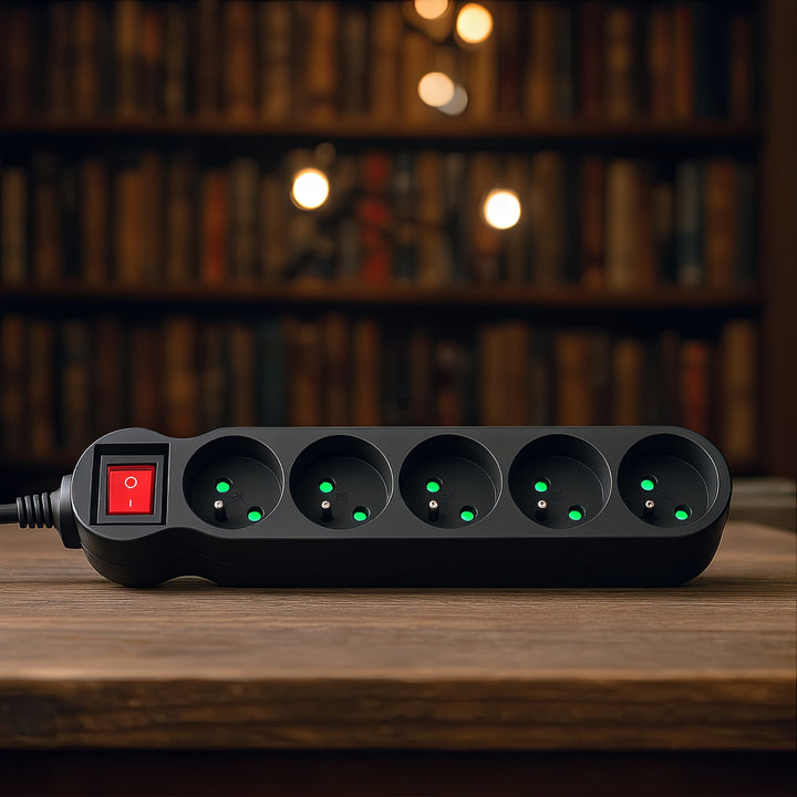 Stekkerdoos 5voudig 1,4 m met penaarde en kinderbeveiliging Maclean Energy MCE183 2300W