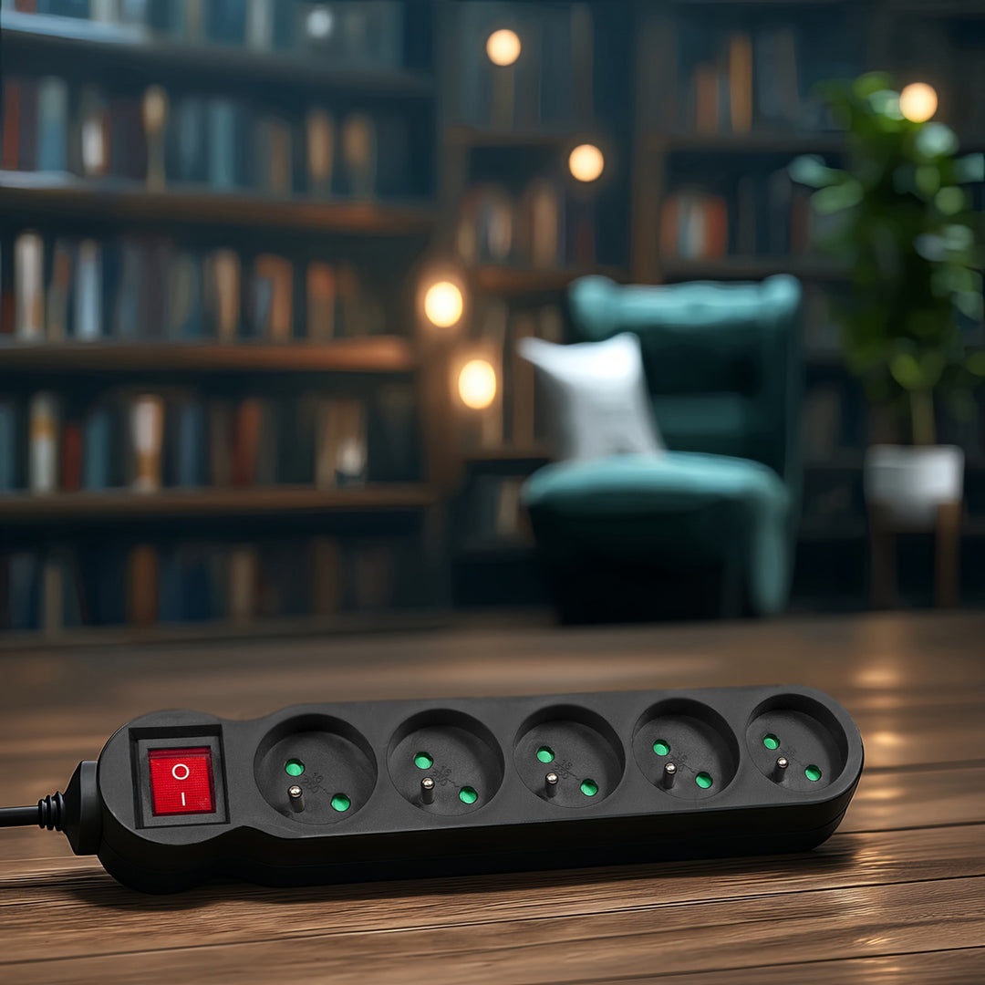 Stekkerdoos 5voudig 1,4 m met penaarde en kinderbeveiliging Maclean Energy MCE183 2300W