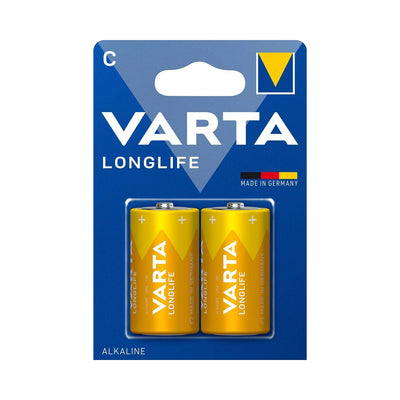 2x Varta R-14 LR14 C 1,5V alkaline batterijen blisterverpakking