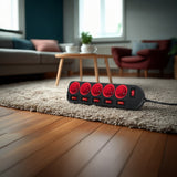 Maclean stekkerdoos, verlengkabel voor 5 stopcontacten, met schakelaars, 250VAC/10A, 1,5m, MCE204