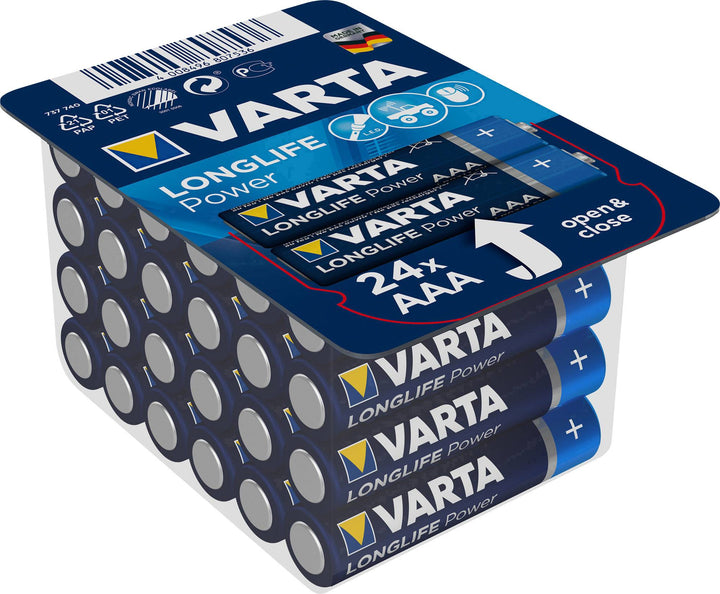 24x Varta High Energy LR03 / AAA alkaline batterijen