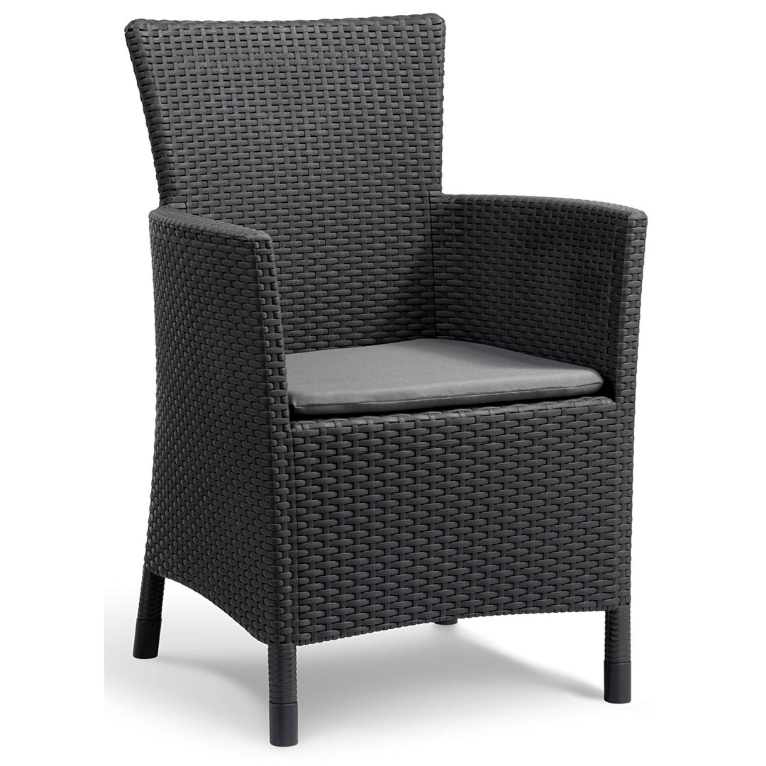 Tuinmeubel set 3 elementen Rosario grafiet imitatie rotan-tricot Curver
