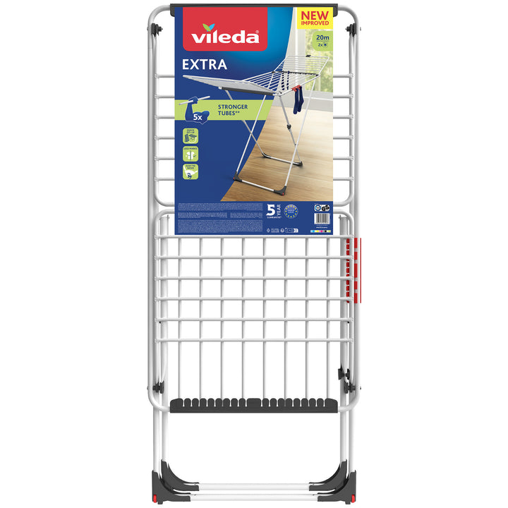 Wasdroger Vileda Extra, droogoppervlak 20m, 8mm dik aluminium koord, wit