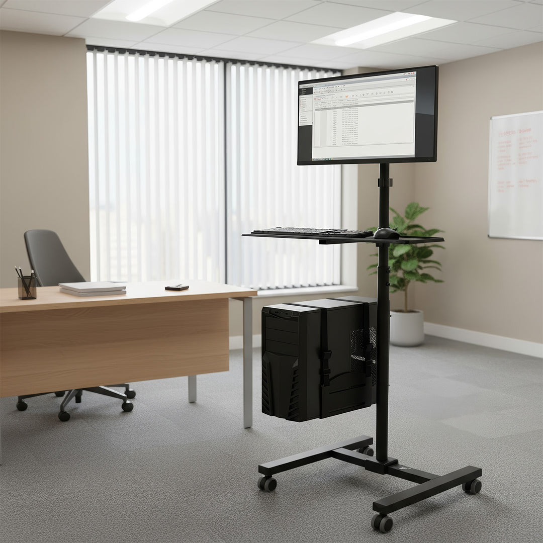 Maclean Brackets MC-793 Professionele statief, trolley voor de monitor - de ideale stand-up werkplek