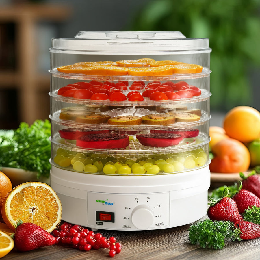 Voedseldroger GreenBlue GB190 - 250 W - met 5 transparante lades- 35 tot 70°C