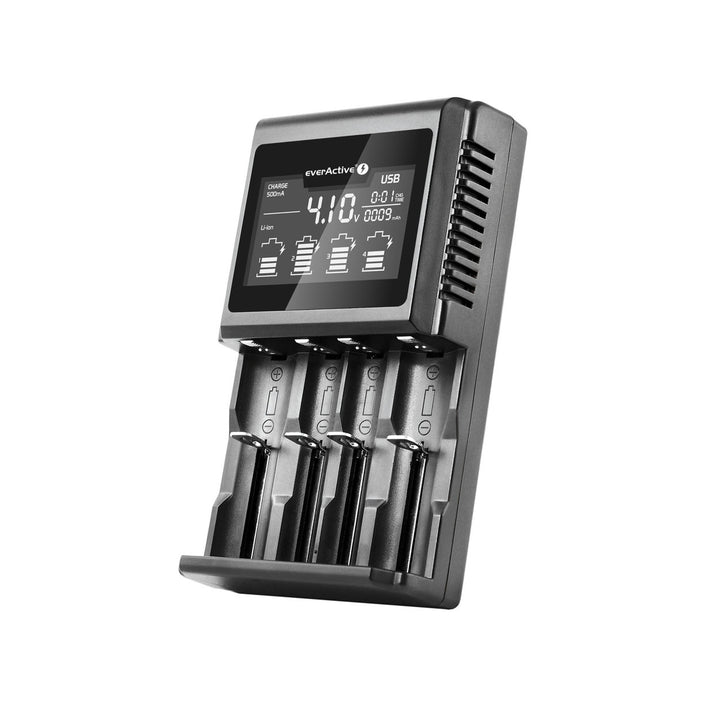 Oplader voor cilindrische Li-ion en Ni-MH everActive UC-4000 oplaadbare batterijen