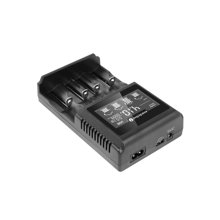 Oplader voor cilindrische Li-ion en Ni-MH everActive UC-4000 oplaadbare batterijen
