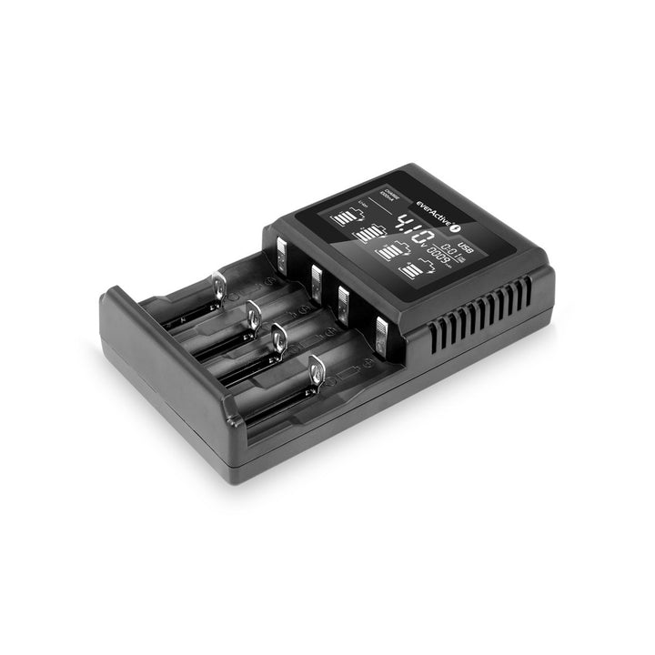 Oplader voor cilindrische Li-ion en Ni-MH everActive UC-4000 oplaadbare batterijen