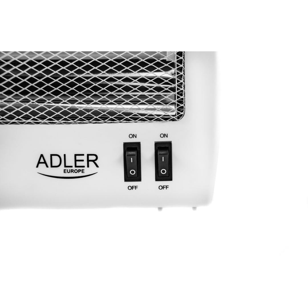 Adler halogeenverwarming, 2 vermogensniveaus, 2 krachtige kwartslampen, wit, AD 7709
