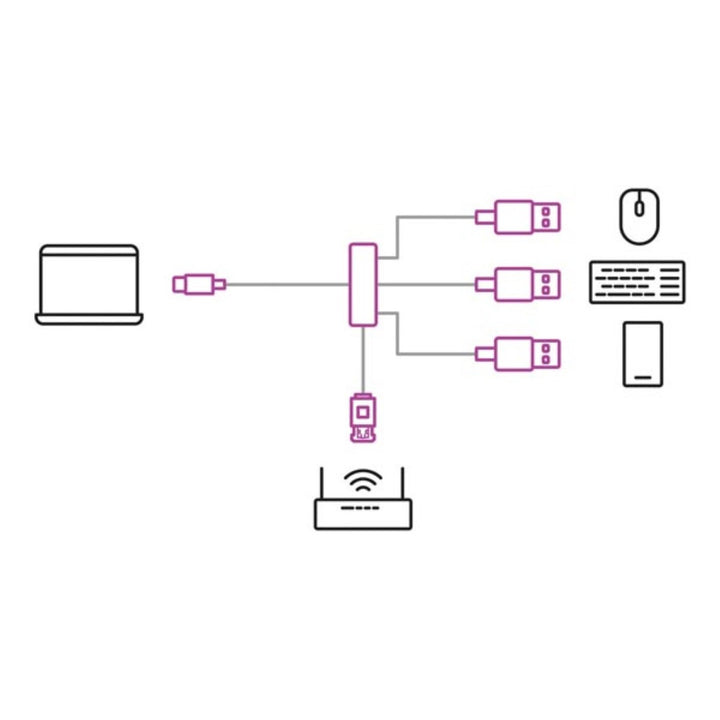 USB-C naar Gigabit Ethernet-adapter voor snelle netwerkverbinding Velleman PCMP202