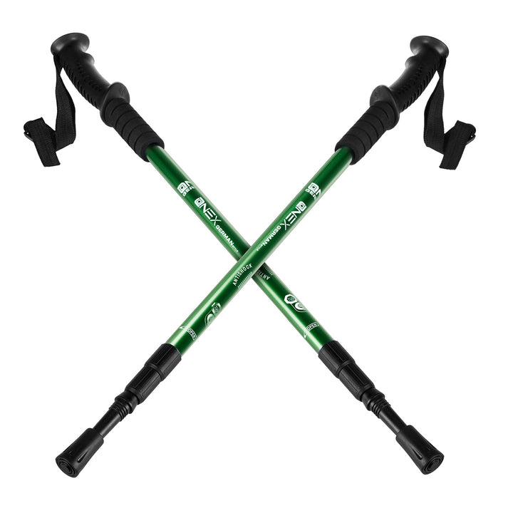 Aluminium Nordic Walking-stokken, 65-135 cm, telescopisch, groen