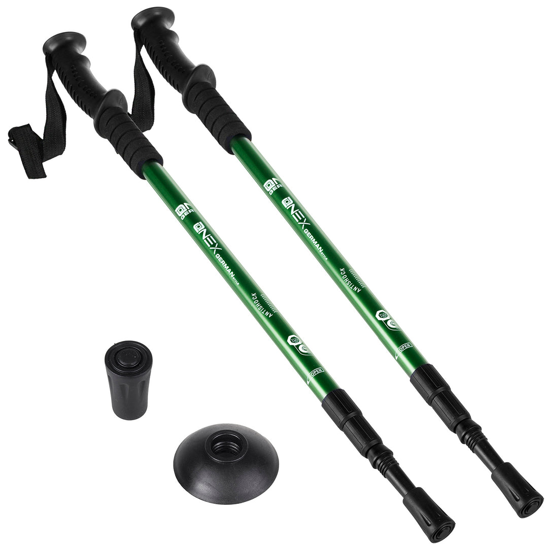 Aluminium Nordic Walking-stokken, 65-135 cm, telescopisch, groen