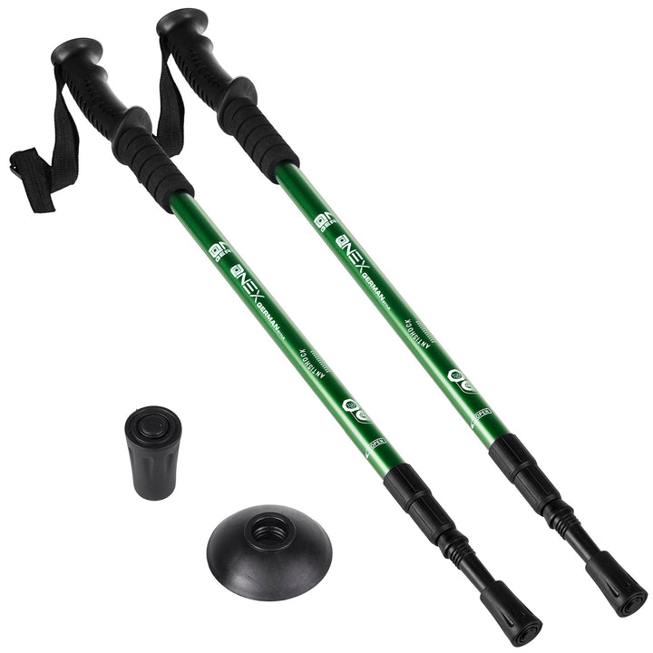Aluminium Nordic Walking-stokken, 65-135 cm, telescopisch, groen