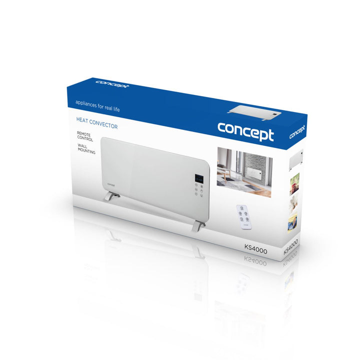 Convector elektrisch gehard glas Concept KS4000 wit