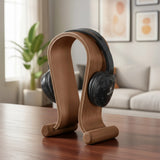 Maclean MC-815W Koptelefoonstandaard houten walnoot kleur