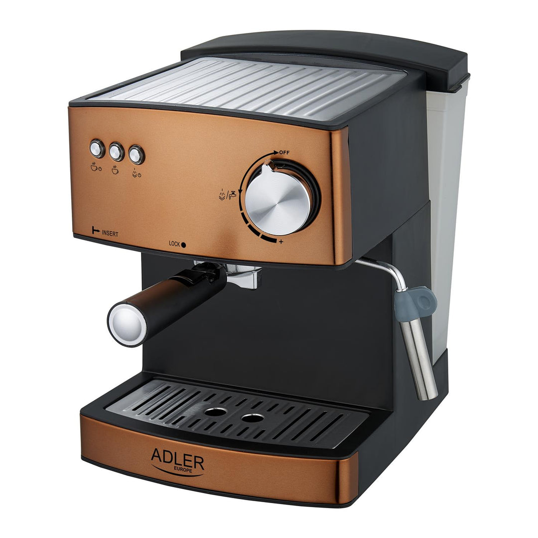 Adler espressomachine, 15 bar, 850W, melkopschuimer, AD4404cr