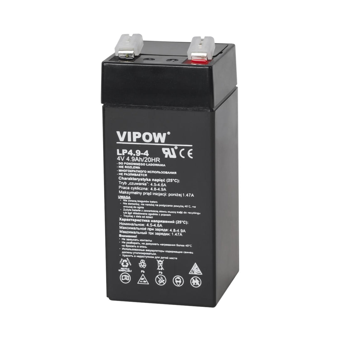 VIPOW oplaadbare gelbatterij 4V 4.9Ah Onderhoudsvrij Lekvrij Motorfiets Mobiliteit Scooter Fotovoltaïsche HQ