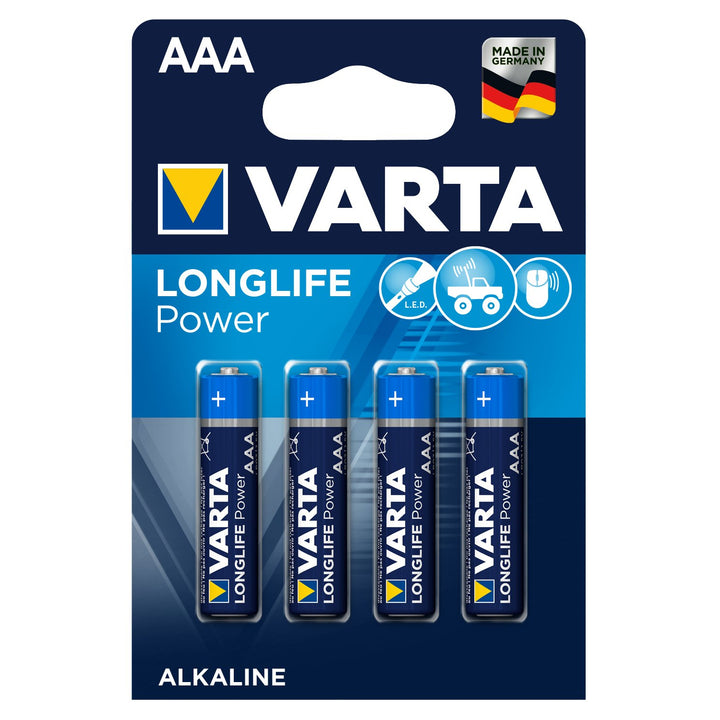 4x Varta Longlife Power AAA R3 LR3 alkalinebatterijen