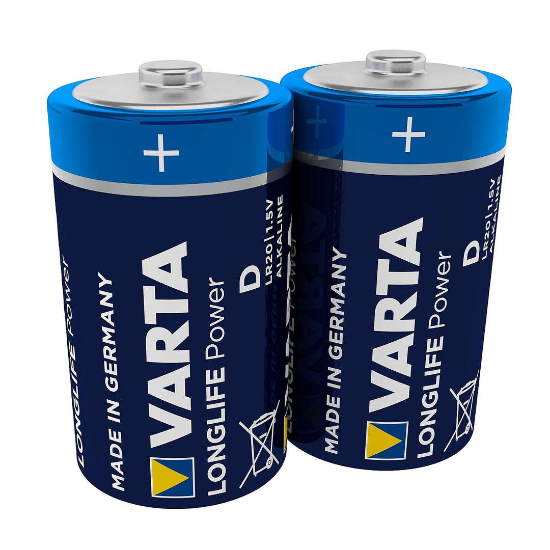 2x Varta Longlife Power R20 alkalinebatterijen, van hoge kwaliteit
