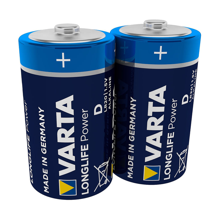 2x Varta Longlife Power R20 alkalinebatterijen, van hoge kwaliteit