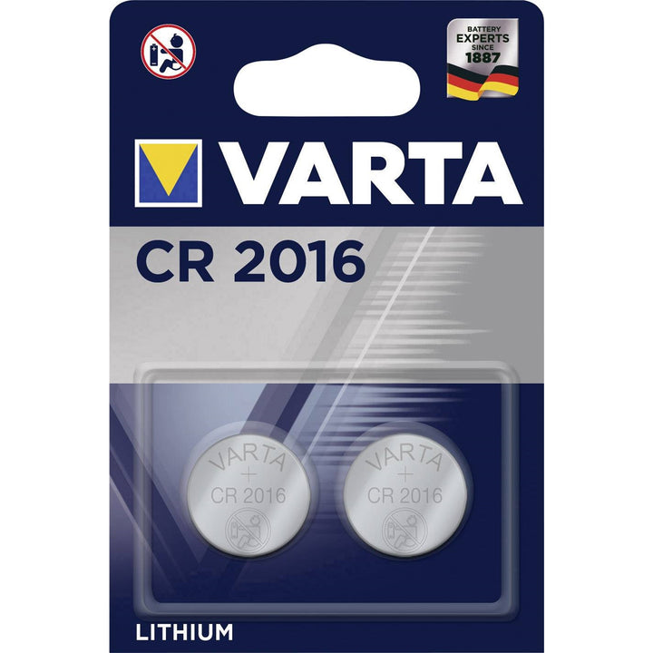2x Varta CR2016 CR 2016-knop lithiumbatterij, hoge kwaliteit