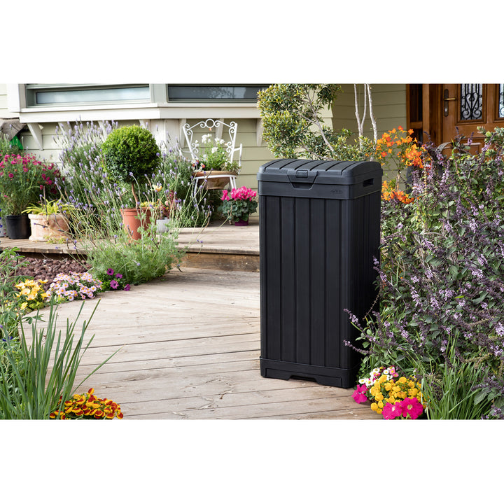 Keter Baltimore afvalbak 125L zwart Hoogte: 87,4 cm