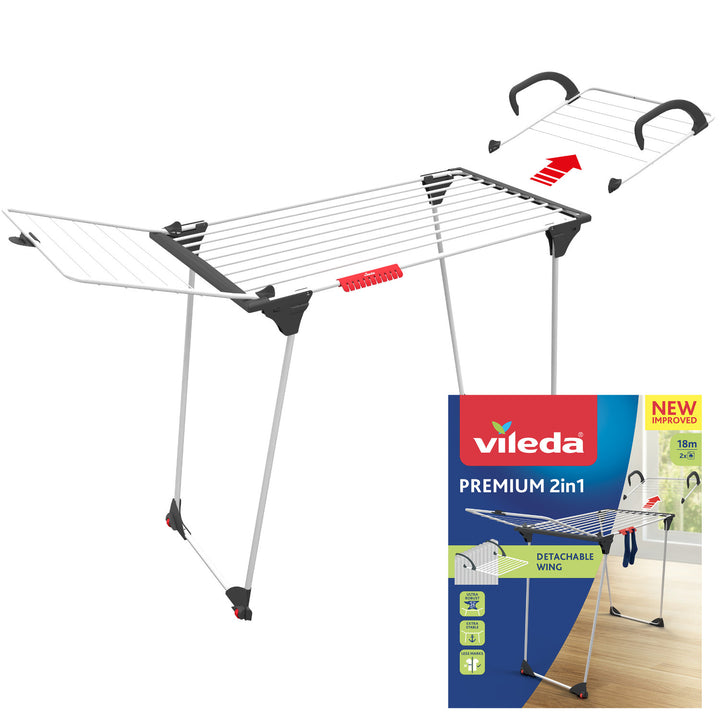 Vileda Premium 2-in-1 wasdroger met vleugelslot