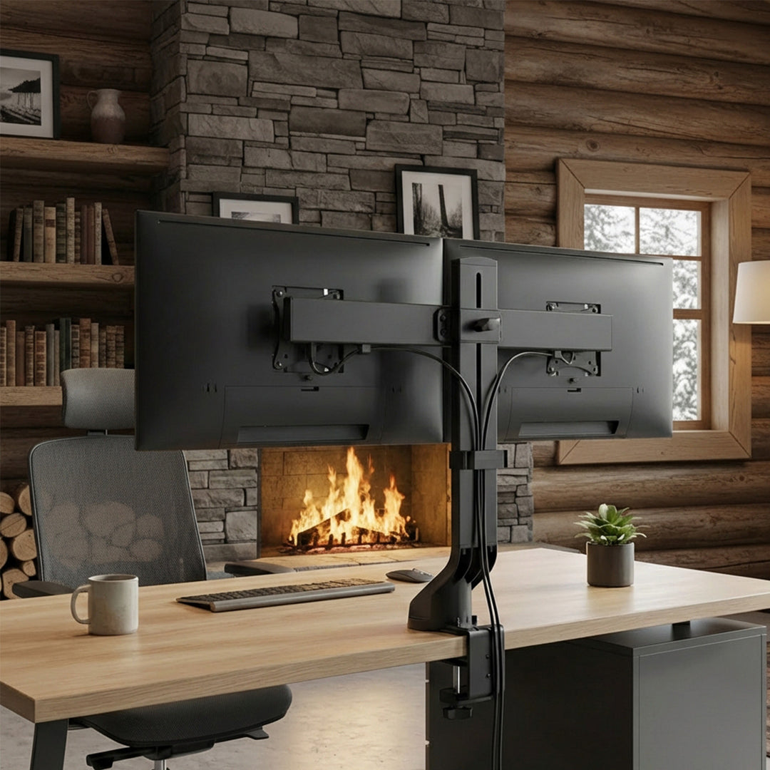 Houder voor twee monitoren / dubbele 17 "-27" 14kg Maclean MC-854 VESA 75x75 100x100 past op MC-848 en MC-849