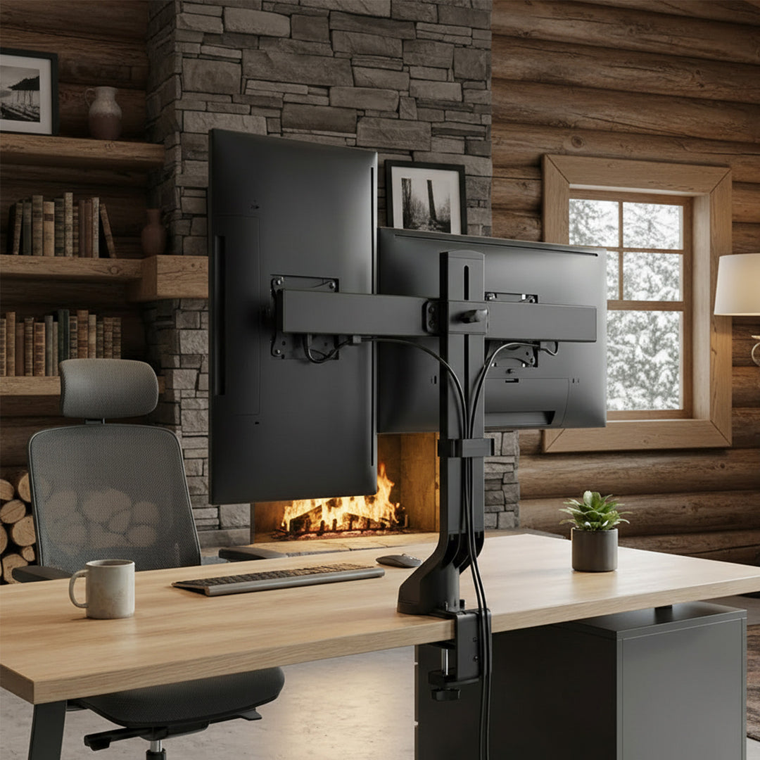 Houder voor twee monitoren / dubbele 17 "-27" 14kg Maclean MC-854 VESA 75x75 100x100 past op MC-848 en MC-849