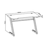 Zwart NanoRS RS120 gamingbureau 50kg max, hoogte 750mm