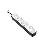 TRACER Zebra 1,5 m stekkerdoos met 6 stopcontacten en overspanningsbeveiliging