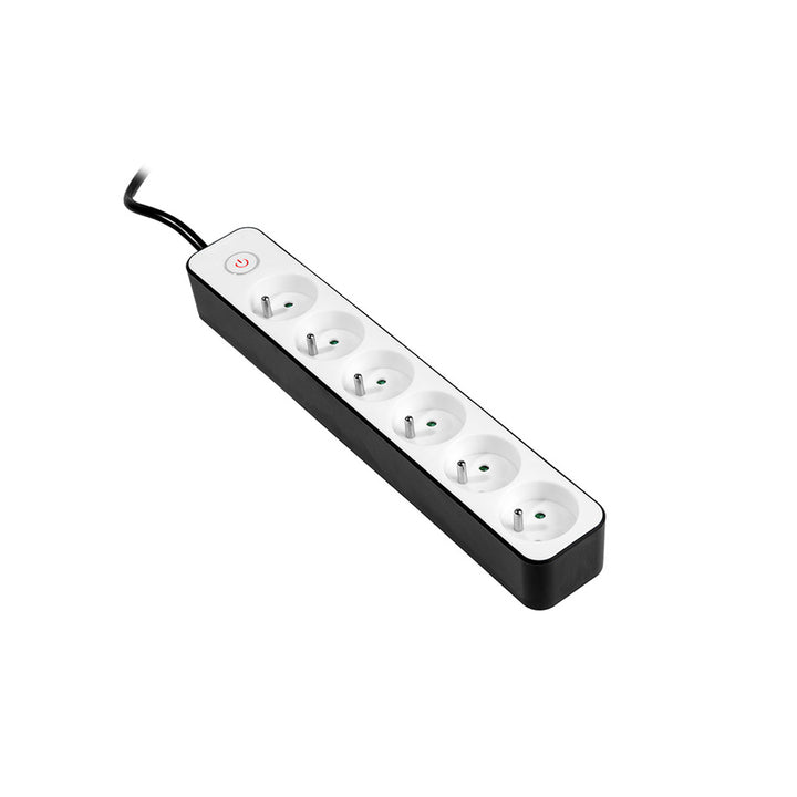 TRACER Zebra 1,5 m stekkerdoos met 6 stopcontacten en overspanningsbeveiliging