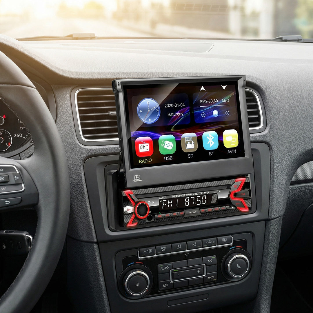 Audiocore AC9100 LCD 7" intrekbaar aanraakscherm 1080P MP5 AVI DivX Bluetooth handsfree RDS + afstandsbediening