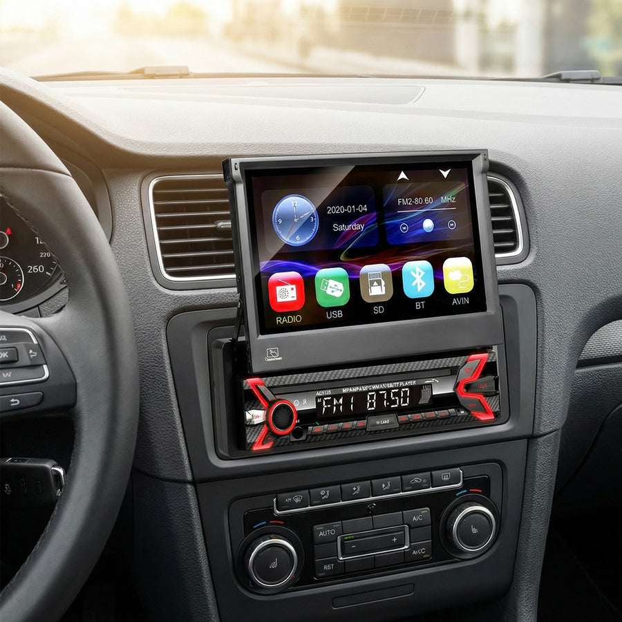 Audiocore AC9100 LCD 7" intrekbaar aanraakscherm 1080P MP5 AVI DivX Bluetooth handsfree RDS + afstandsbediening